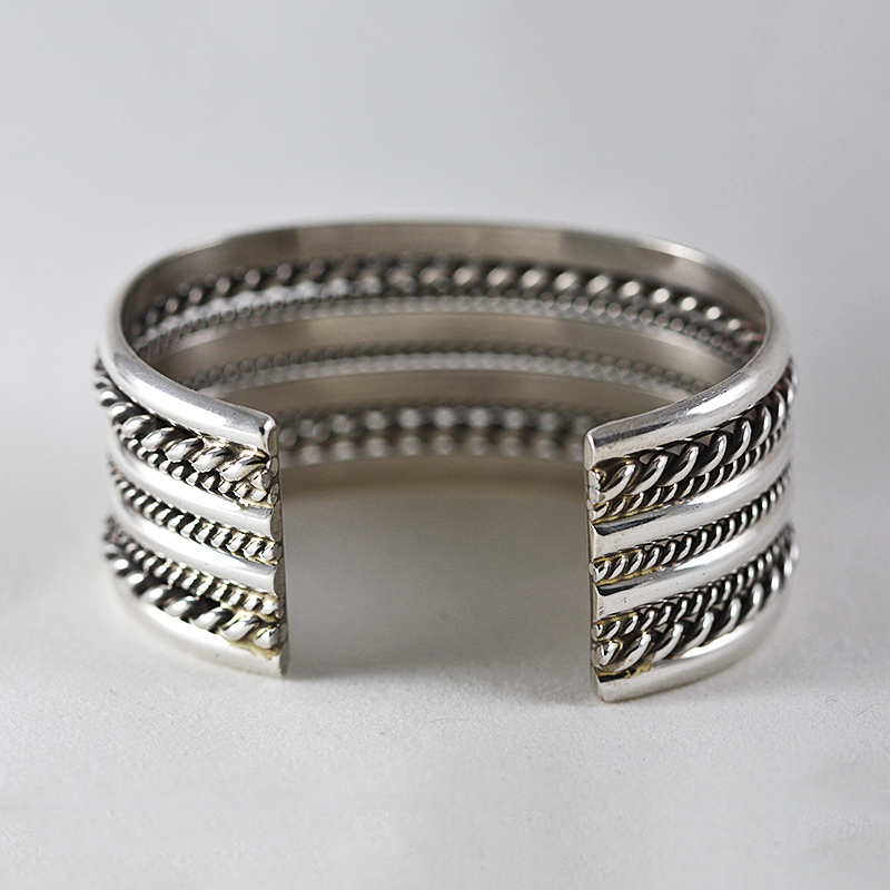 Sterling Silver Twisted Flat Stock Cuff Bracelet
