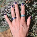 New Native American Navajo sterling silver curved inlay ring